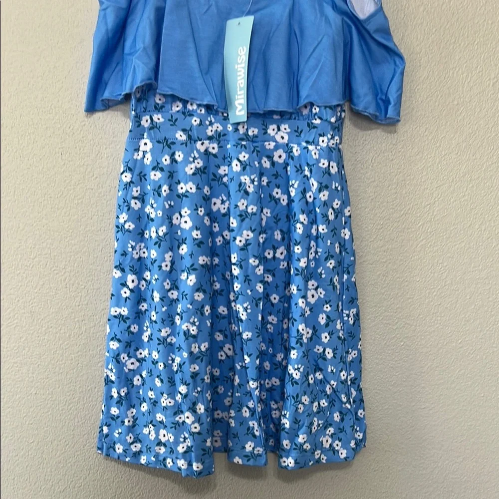 Blue‎ Floral Off-Shoulder Blue Floral Dress Easter Dress New With Tags